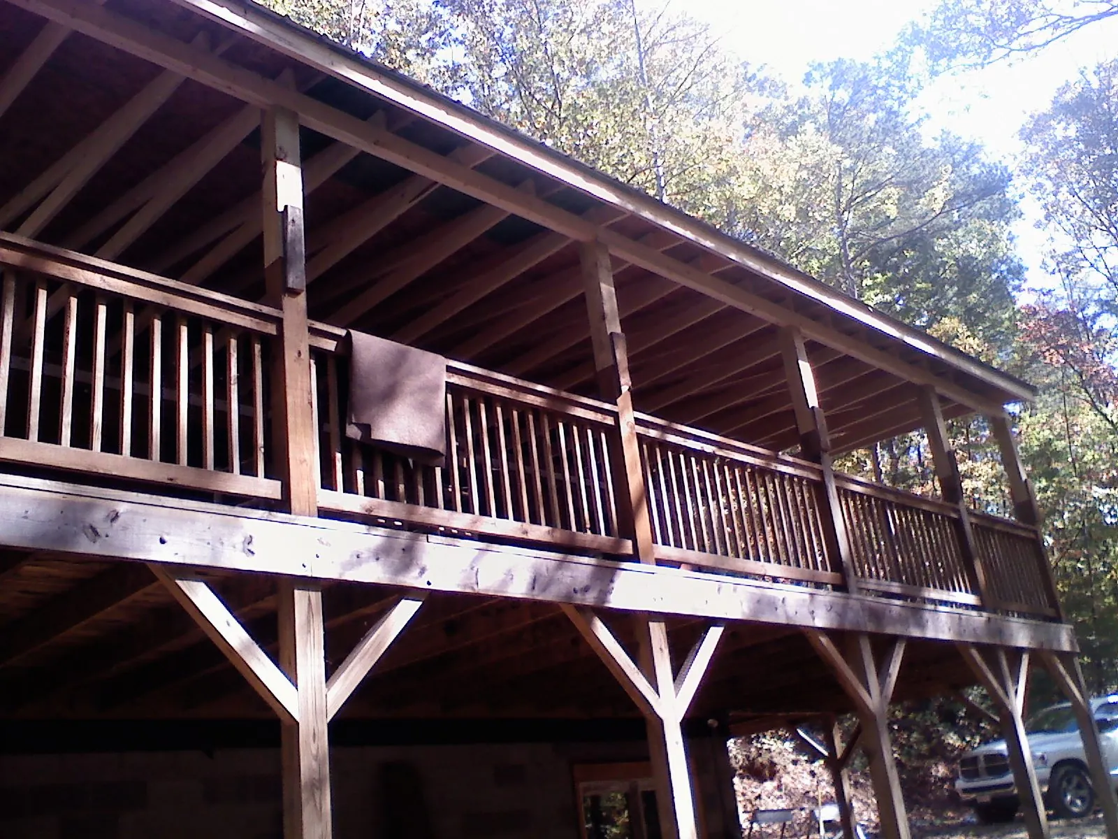 Timber framing under a new elevated porch and deck — Roof Leak Repair in Darrington by Roofing Brothers